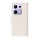 For Xiaomi Poco M6 Pro 4G Global Three Card Slot Diamond Grid  Leather Phone Case with Long / Short Straps(White) - 3