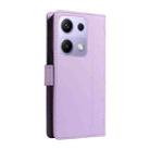 For Xiaomi Poco M6 Pro 4G Global Three Card Slot Diamond Grid  Leather Phone Case with Long / Short Straps(Purple) - 3