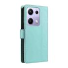 For Xiaomi Poco M6 Pro 4G Global Three Card Slot Diamond Grid  Leather Phone Case with Long / Short Straps(Green) - 3