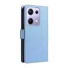For Xiaomi Poco M6 Pro 4G Global Three Card Slot Diamond Grid  Leather Phone Case with Long / Short Straps(Blue) - 3