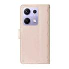For Xiaomi Poco M6 Pro 4G Global Three Card Slot Diamond Grid  Leather Phone Case with Long / Short Straps(Beige) - 3
