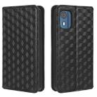 For Nokia C02 Cubic Grid Texture Flip Leather Phone Case(Black) - 2