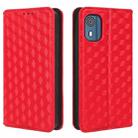 For Nokia C02 Cubic Grid Texture Flip Leather Phone Case(Red) - 2