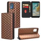 For Nokia C02 Cubic Grid Texture Flip Leather Phone Case(Brown) - 1