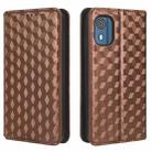 For Nokia C02 Cubic Grid Texture Flip Leather Phone Case(Brown) - 2