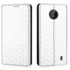 For Nokia C10 / Nokia C20 Cubic Grid Texture Flip Leather Phone Case(Silver) - 2