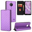 For Nokia C10 / Nokia C20 Cubic Grid Texture Flip Leather Phone Case(Purple) - 1
