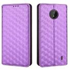 For Nokia C10 / Nokia C20 Cubic Grid Texture Flip Leather Phone Case(Purple) - 2
