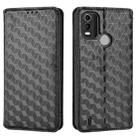 For Nokia C21 Plus Cubic Grid Texture Flip Leather Phone Case(Black) - 2