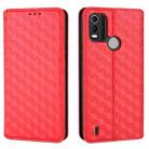 For Nokia C21 Plus Cubic Grid Texture Flip Leather Phone Case(Red) - 2