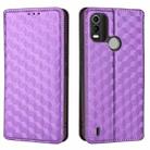 For Nokia C21 Plus Cubic Grid Texture Flip Leather Phone Case(Purple) - 2