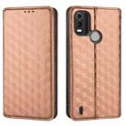 For Nokia C21 Plus Cubic Grid Texture Flip Leather Phone Case(Brown) - 2