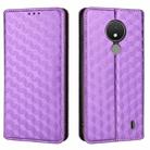For Nokia C21 Cubic Grid Texture Flip Leather Phone Case(Purple) - 2