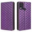 For Nokia C22 Cubic Grid Texture Flip Leather Phone Case(Purple) - 2