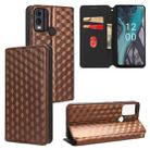 For Nokia C22 Cubic Grid Texture Flip Leather Phone Case(Brown) - 1