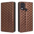 For Nokia C22 Cubic Grid Texture Flip Leather Phone Case(Brown) - 2