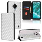For Nokia C30 Cubic Grid Texture Flip Leather Phone Case(Silver) - 1