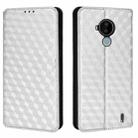 For Nokia C30 Cubic Grid Texture Flip Leather Phone Case(Silver) - 2