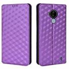 For Nokia C30 Cubic Grid Texture Flip Leather Phone Case(Purple) - 2