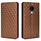 For Nokia C30 Cubic Grid Texture Flip Leather Phone Case(Brown) - 2