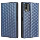 For Nokia C32 Cubic Grid Texture Flip Leather Phone Case(Blue) - 2