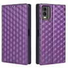 For Nokia C32 Cubic Grid Texture Flip Leather Phone Case(Purple) - 2