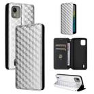 For Nokia C110 Cubic Grid Texture Flip Leather Phone Case(Silver) - 1