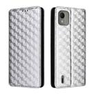 For Nokia C110 Cubic Grid Texture Flip Leather Phone Case(Silver) - 2