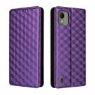 For Nokia C110 Cubic Grid Texture Flip Leather Phone Case(Purple) - 2