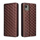 For Nokia C110 Cubic Grid Texture Flip Leather Phone Case(Brown) - 2