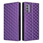 For Nokia C300 Cubic Grid Texture Flip Leather Phone Case(Purple) - 2