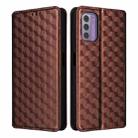 For Nokia C300 Cubic Grid Texture Flip Leather Phone Case(Brown) - 2
