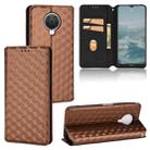 For Nokia G10 / Nokia G20 Cubic Grid Texture Flip Leather Phone Case(Brown) - 1