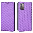 For Nokia G11 / Nokia G21 Cubic Grid Texture Flip Leather Phone Case(Purple) - 2