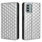 For Nokia G22 Cubic Grid Texture Flip Leather Phone Case(Silver) - 2