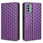 For Nokia G22 Cubic Grid Texture Flip Leather Phone Case(Purple) - 2
