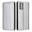 For Nokia G42 / Nokia G310 Cubic Grid Texture Flip Leather Phone Case(Silver) - 2