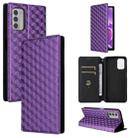 For Nokia G42 / Nokia G310 Cubic Grid Texture Flip Leather Phone Case(Purple) - 1