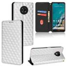 For Nokia G50 Cubic Grid Texture Flip Leather Phone Case(Silver) - 1