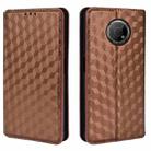 For Nokia G300 Cubic Grid Texture Flip Leather Phone Case(Brown) - 2