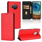 For Nokia X10 / X20 / X100 Cubic Grid Texture Flip Leather Phone Case(Red) - 1