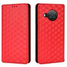 For Nokia X10 / X20 / X100 Cubic Grid Texture Flip Leather Phone Case(Red) - 2