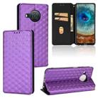 For Nokia X10 / X20 / X100 Cubic Grid Texture Flip Leather Phone Case(Purple) - 1