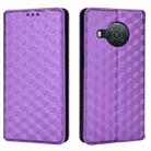 For Nokia X10 / X20 / X100 Cubic Grid Texture Flip Leather Phone Case(Purple) - 2