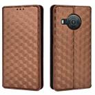 For Nokia X10 / X20 / X100 Cubic Grid Texture Flip Leather Phone Case(Brown) - 2
