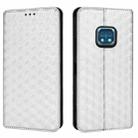 For Nokia XR20 Cubic Grid Texture Flip Leather Phone Case(Silver) - 2