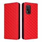 For Nokia XR21 Cubic Grid Texture Flip Leather Phone Case(Red) - 2
