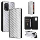 For Nokia XR21 Cubic Grid Texture Flip Leather Phone Case(Silver) - 1
