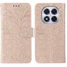 For Redmi Note 14 Pro 4G Global Lace Flower Embossing Flip Leather Phone Case(Rose Gold) - 1