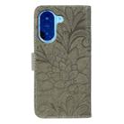 For Redmi A5 4G 173.3mm Lace Flower Embossing Flip Leather Phone Case(Grey) - 3